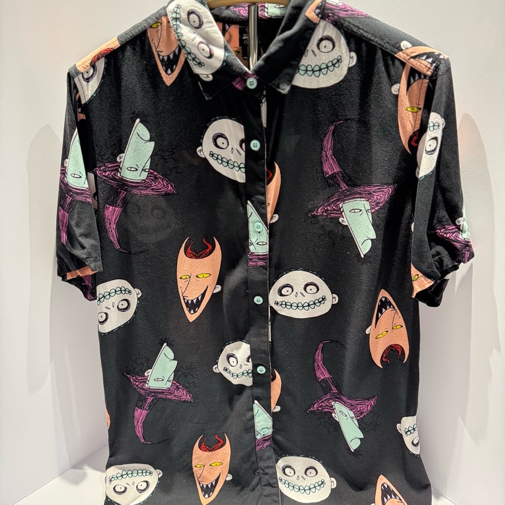 Nightmare Before Christmas Button-Down Shirt Hall… - image 1